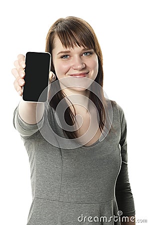 woman-holding-out-cell-phone-white-background-23786068.jpg