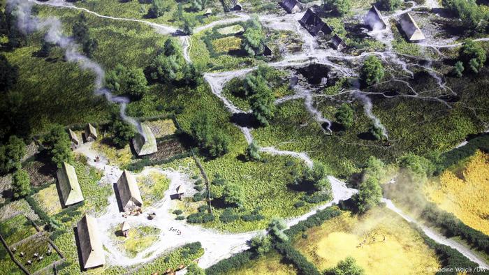 A digital reconstruction of a Germanic village with cultivated fields