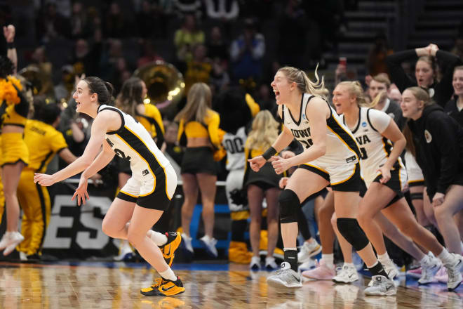Caitlin Clark and Iowa celebrate the Hawkeyes' first Final Four appearance in 30 years. 