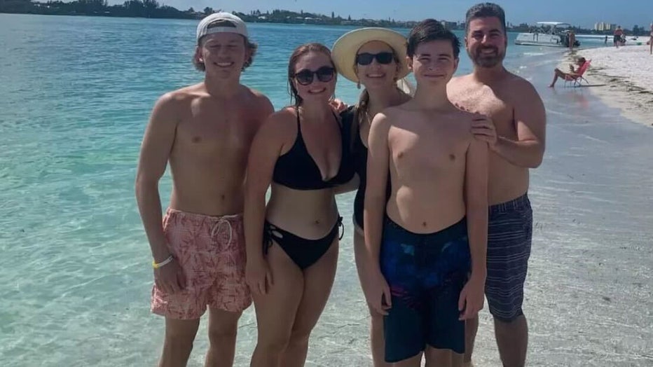 Kristie O'Brien and family at the beach. Image is courtesy of Kristie O'Brien. 