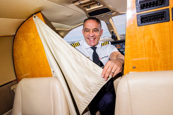 On the company’s Mile High Club Flights, a curtain is used to separate the passengers from the pilot.