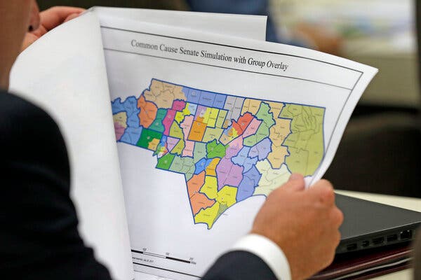 The Supreme Court case concerns a congressional voting map drawn by the North Carolina Legislature favoring Republicans that was rejected as a partisan gerrymander.