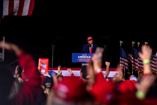 On Saturday in Pennsylvania, Donald J. Trump held a rally for Republicans. On Sunday in Florida, Mr. Trump and Ron DeSantis held separate campaign rallies.
